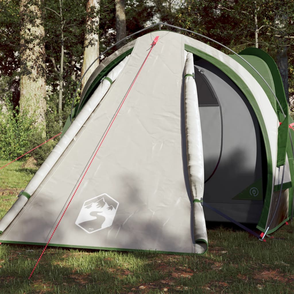 vidaXL Kempingový stan pre 2 osoby zelený 320x140x120 cm 185T taffeta