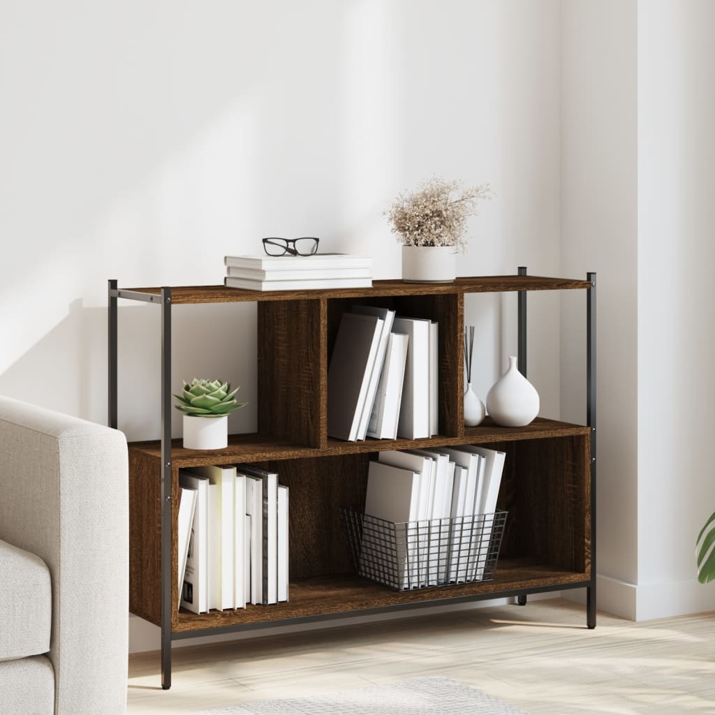 vidaXL Knižnica hnedý dub 102x28x77,5 cm kompozitné drevo