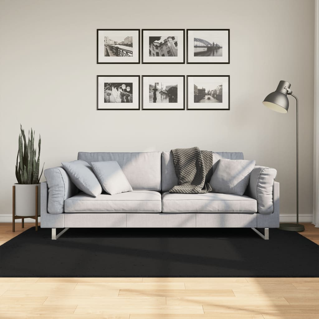vidaXL Koberec HUARTE s krátkym vlakom umývateľný čierny 140x200 cm