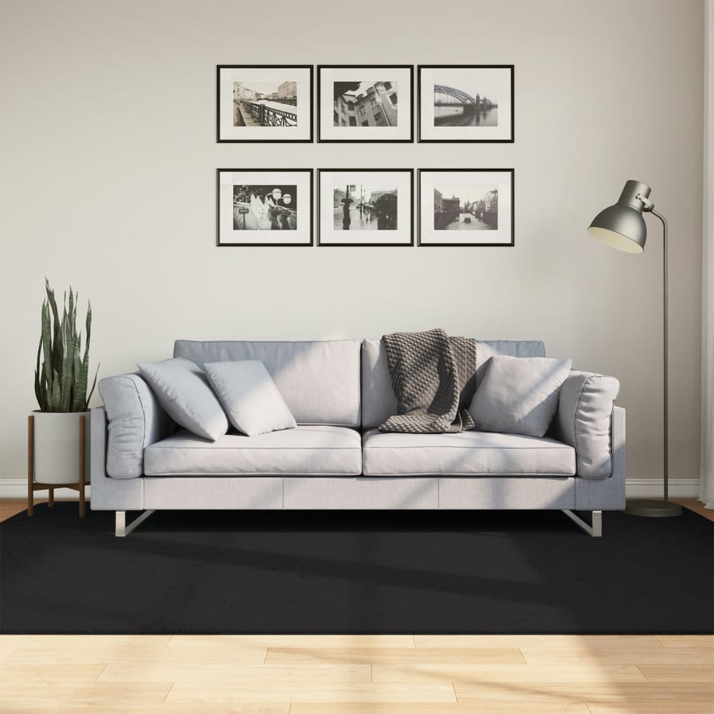 vidaXL Koberec HUARTE s krátkym vlakom umývateľný čierny 160x230 cm
