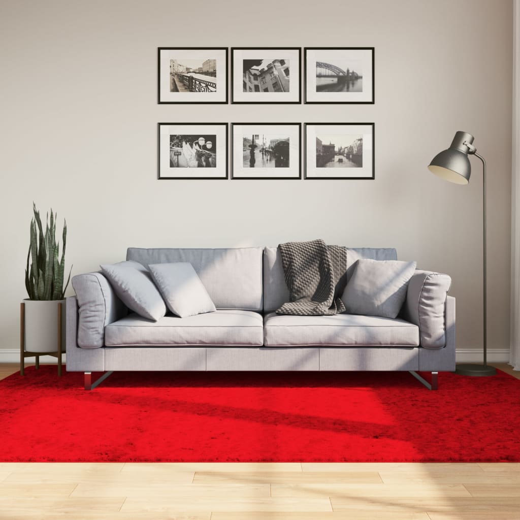 vidaXL Koberec HUARTE s krátkym vlakom umývateľný červený 160x230 cm