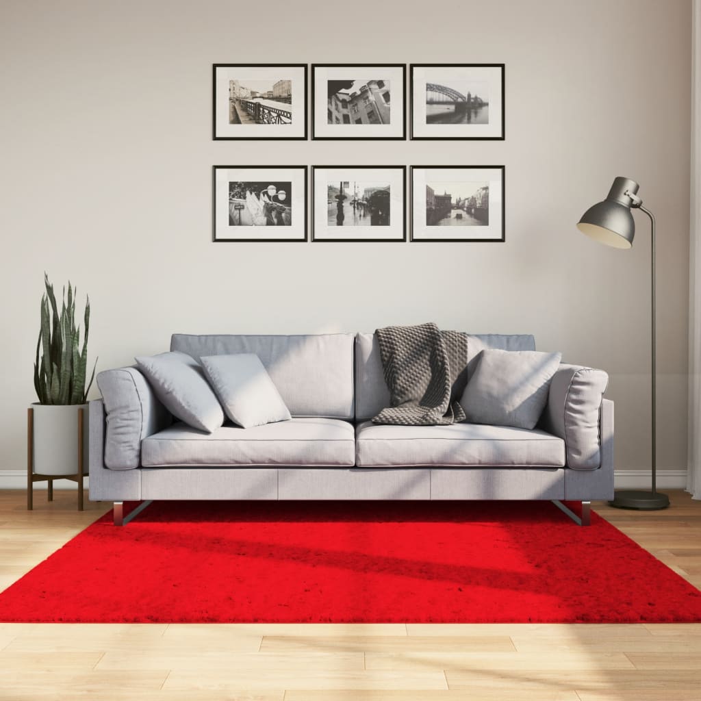 vidaXL Koberec HUARTE s krátkym vlakom umývateľný červený 160x160 cm