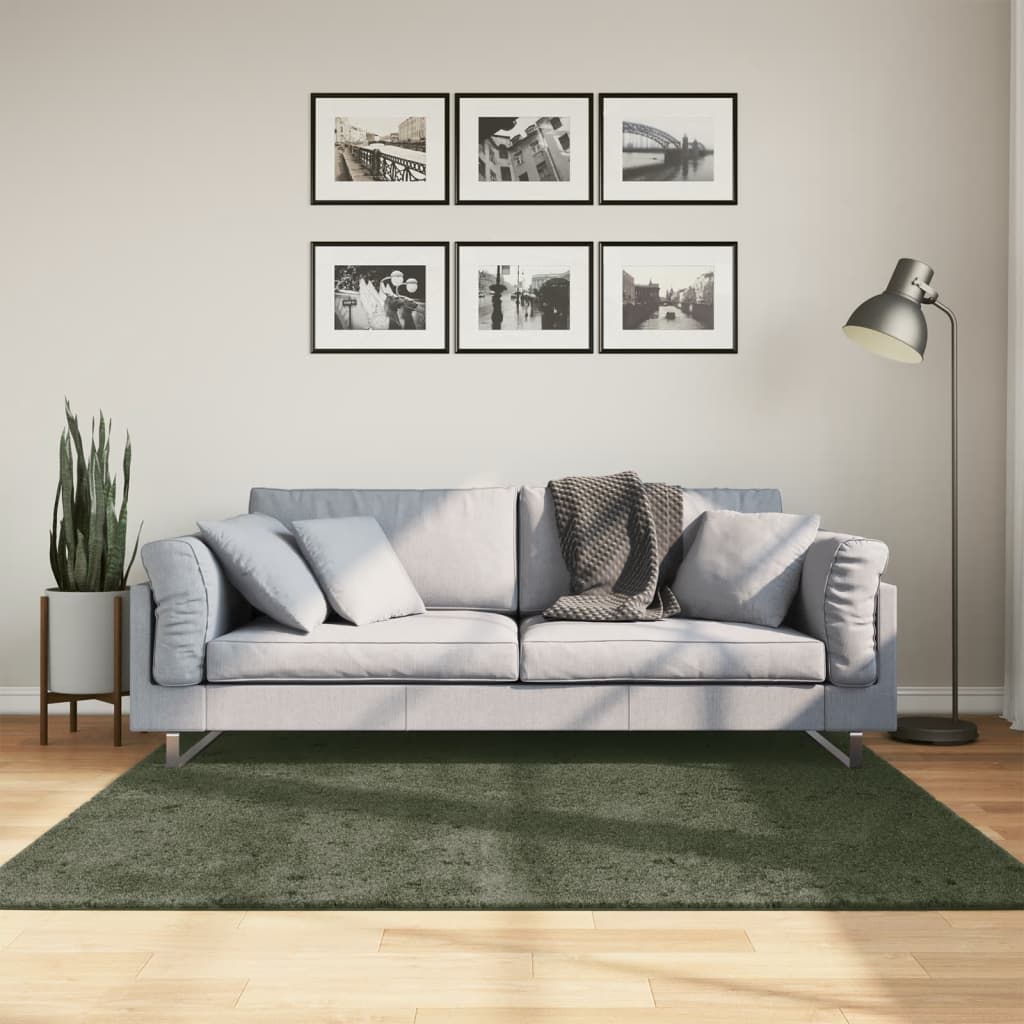vidaXL Koberec HUARTE krátky vlas mäkký umývateľný zelený 160x160 cm