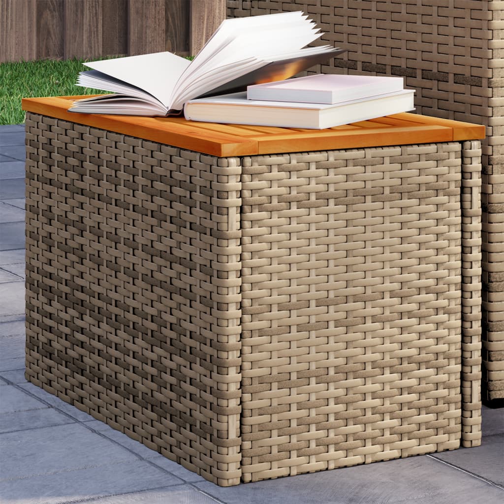 vidaXL Záhradné príručné stolíky 2ks béžové 55x34x37cm polyratan masív