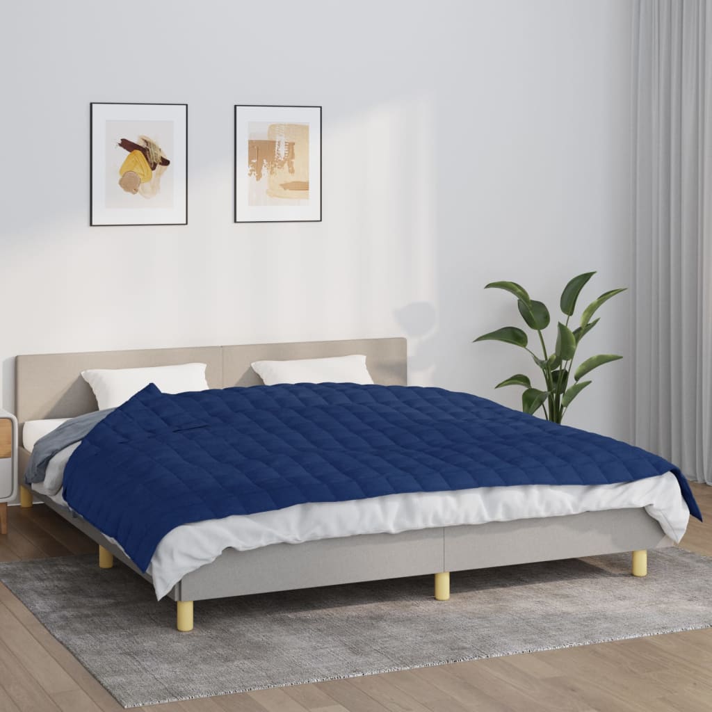 vidaXL Záťažová prikrývka modrá 155x220 cm 11 kg látka