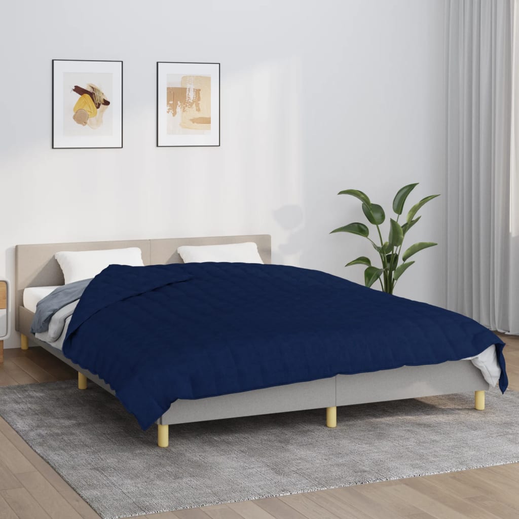 vidaXL Záťažová prikrývka modrá 220x235 cm 11 kg látka