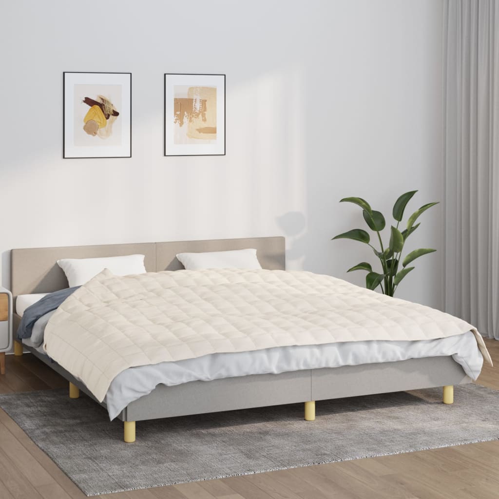 vidaXL Záťažová prikrývka bledokrémová 155x220 cm 7 kg látka