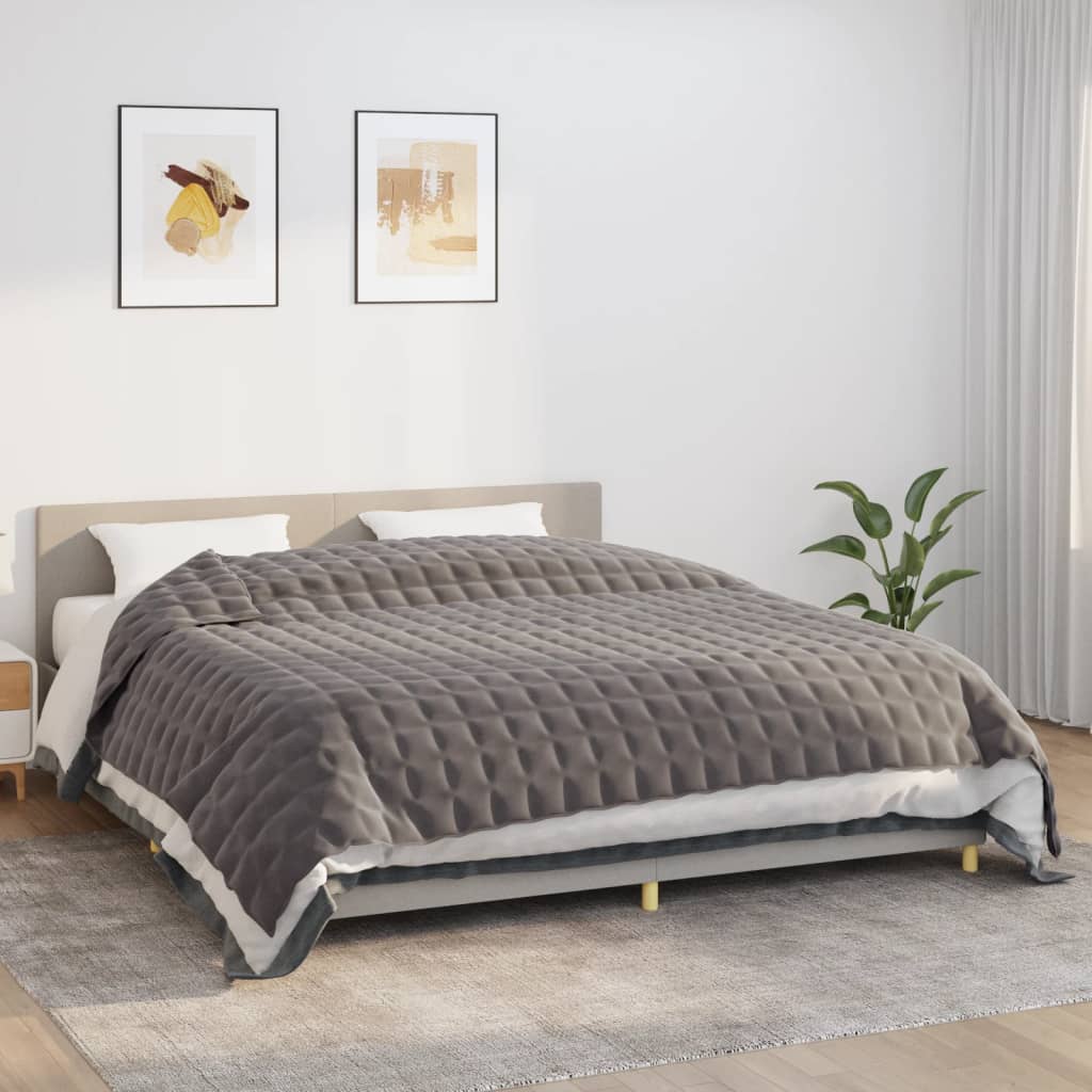 vidaXL Záťažová prikrývka šedá 235x290 cm 11 kg látka