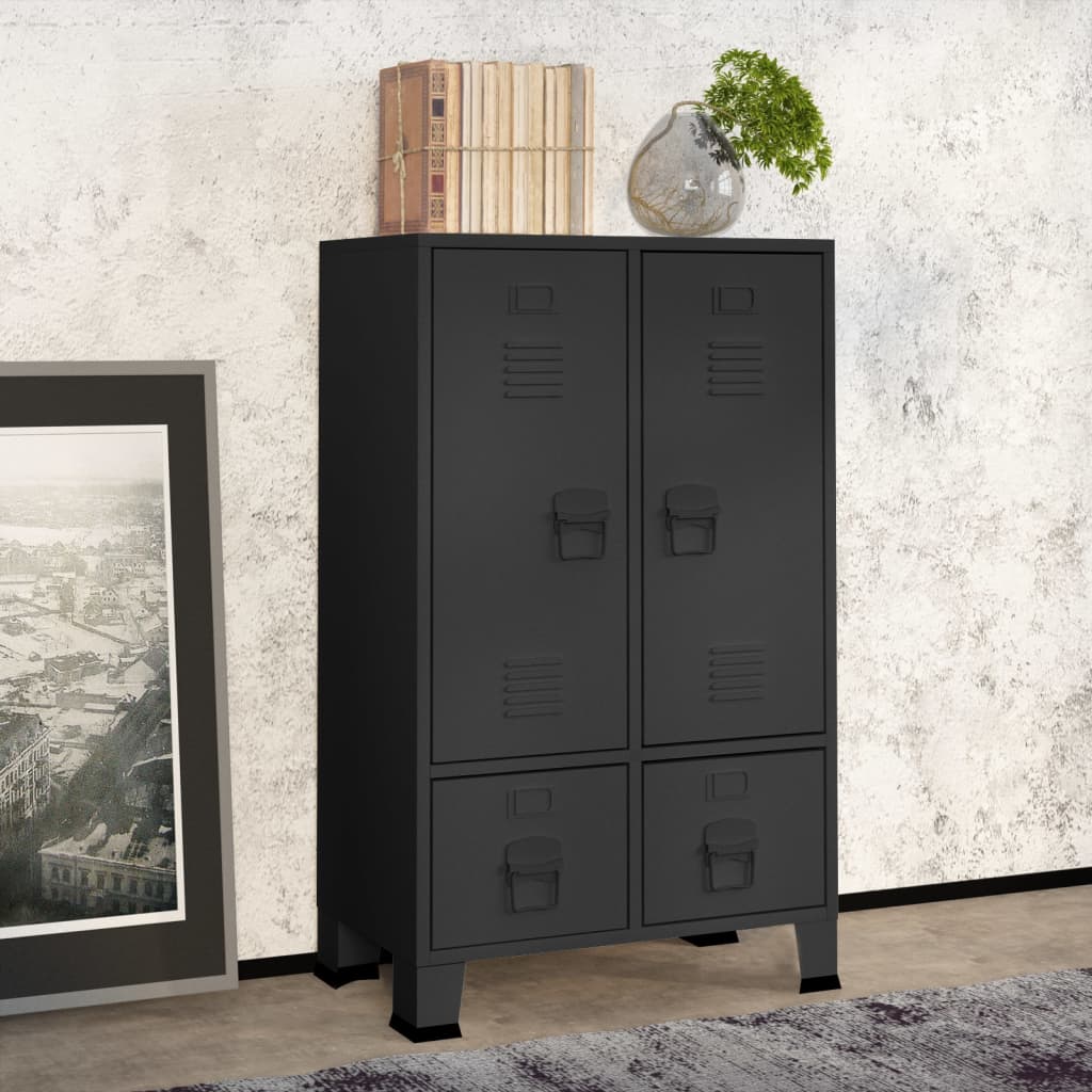 vidaXL Industriálna skriňa antracitová 67x35x107 cm oceľová