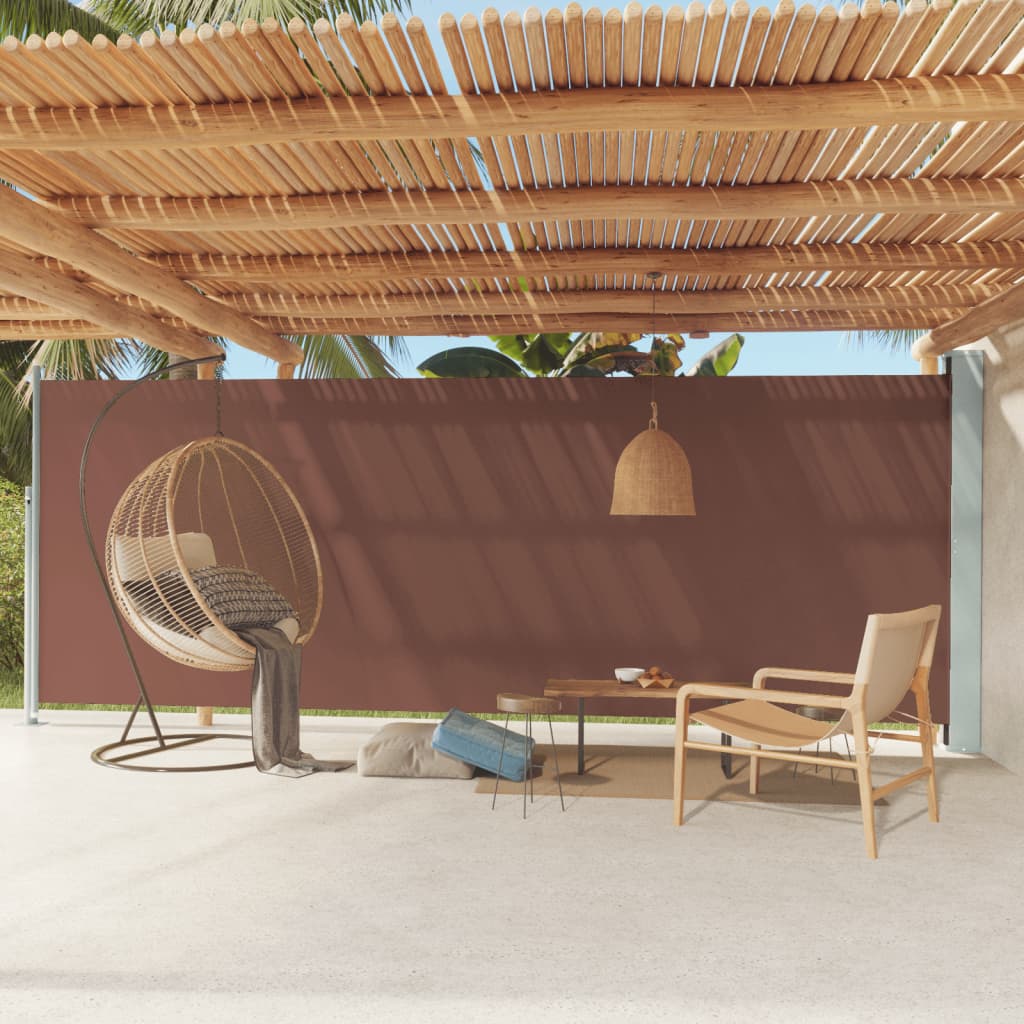 vidaXL Zaťahovacia bočná markíza na terasu 200x600 cm hnedá