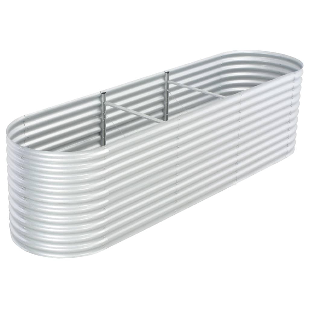 vidaXL Vyvýšený záhradný záhon 320x80x81cm,pozinkovaná oceľ,strieborný