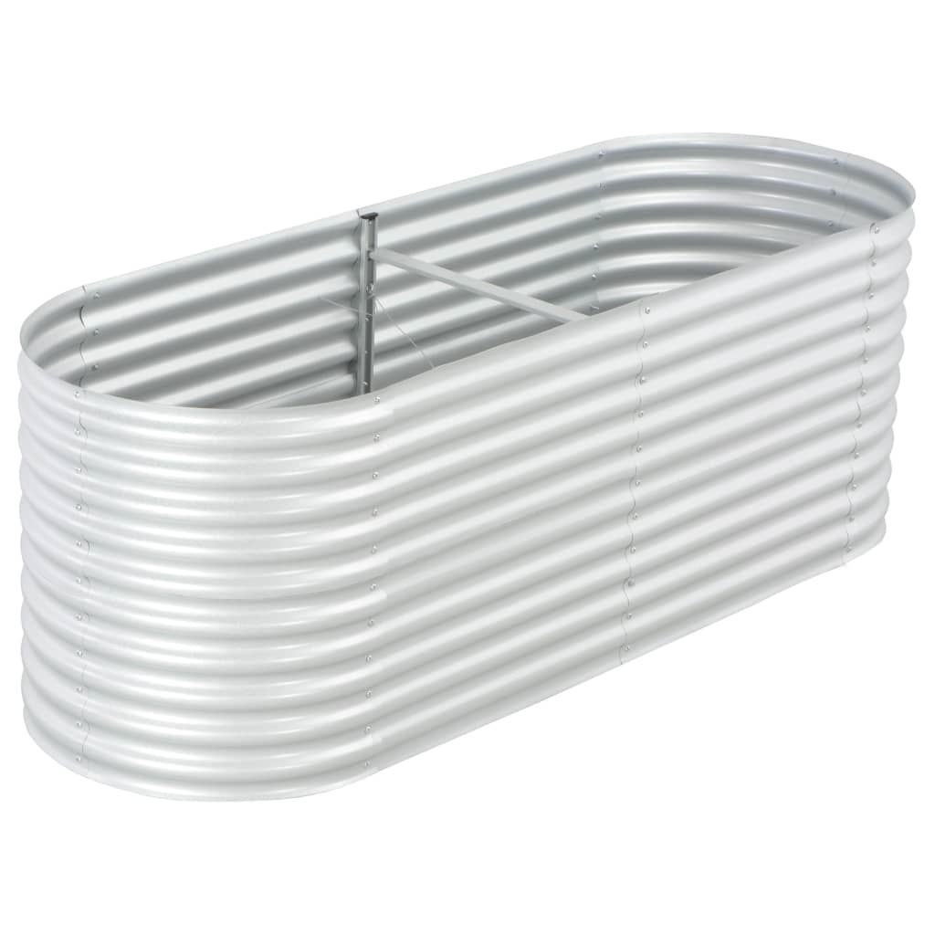 vidaXL Vyvýšený záhradný záhon 240x80x81cm,pozinkovaná oceľ,strieborný