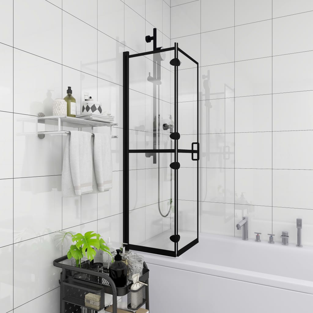 vidaXL Skladací sprchový kút ESG 80x140 cm čierny