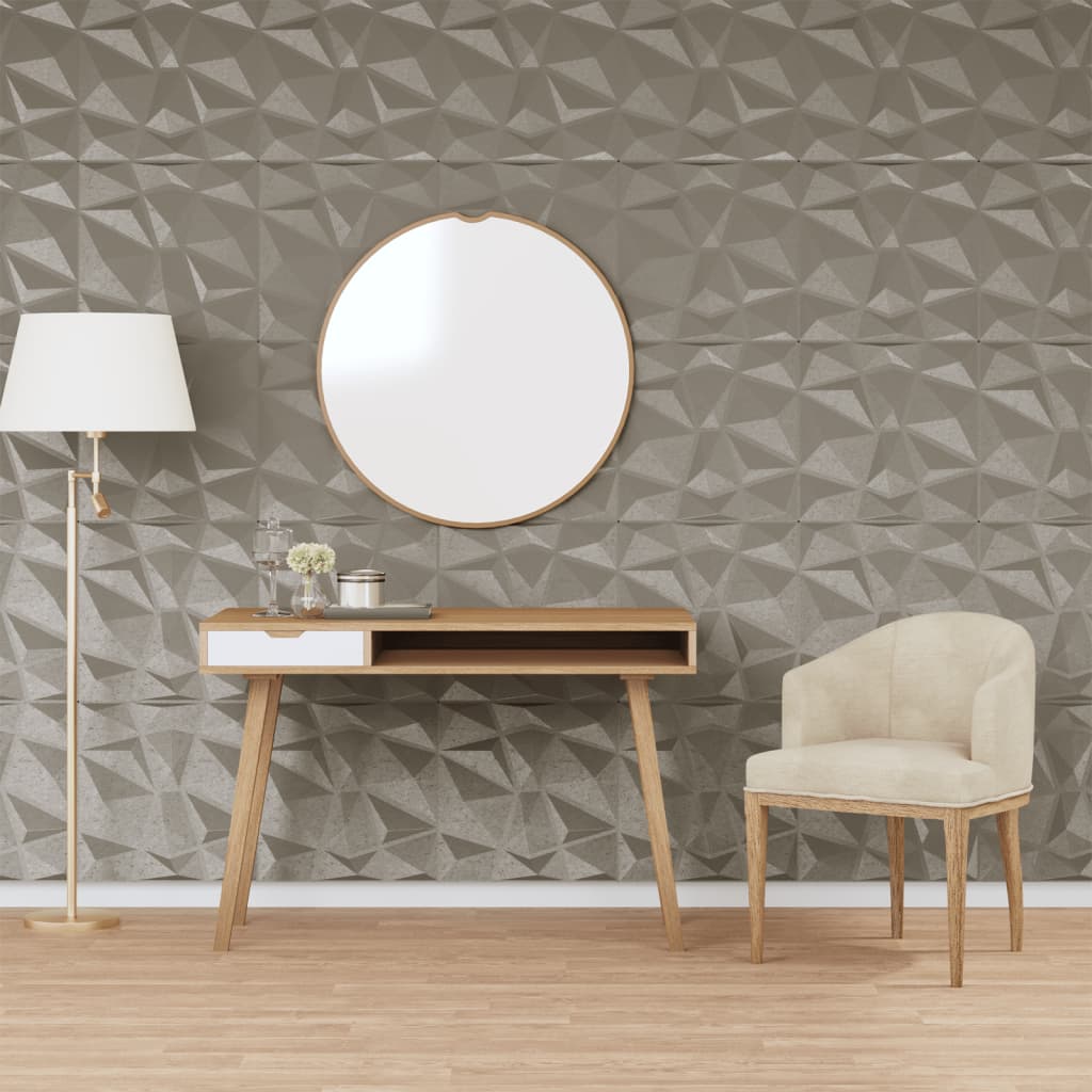 vidaXL Nástenné panely 24 ks betónové sivé 50x50 cm EPS 6 m² diamant