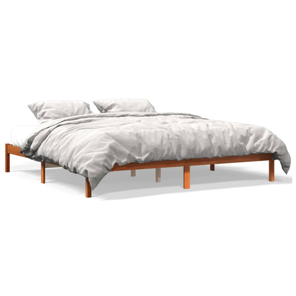 vidaXL Posteľný rám voskovo hnedý 200x200 cm masívna borovica