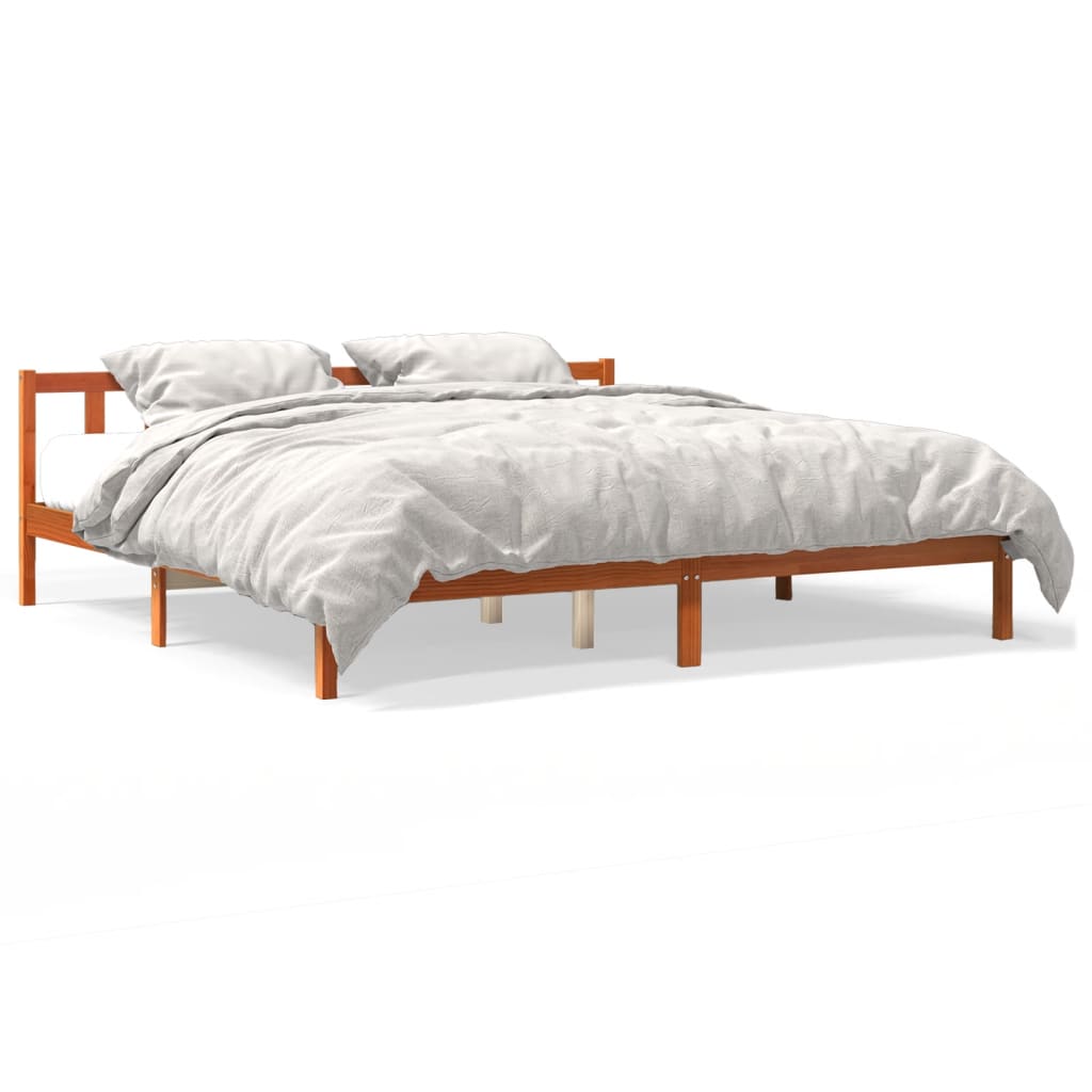 vidaXL Posteľný rám voskovo hnedý 200x200 cm masívna borovica
