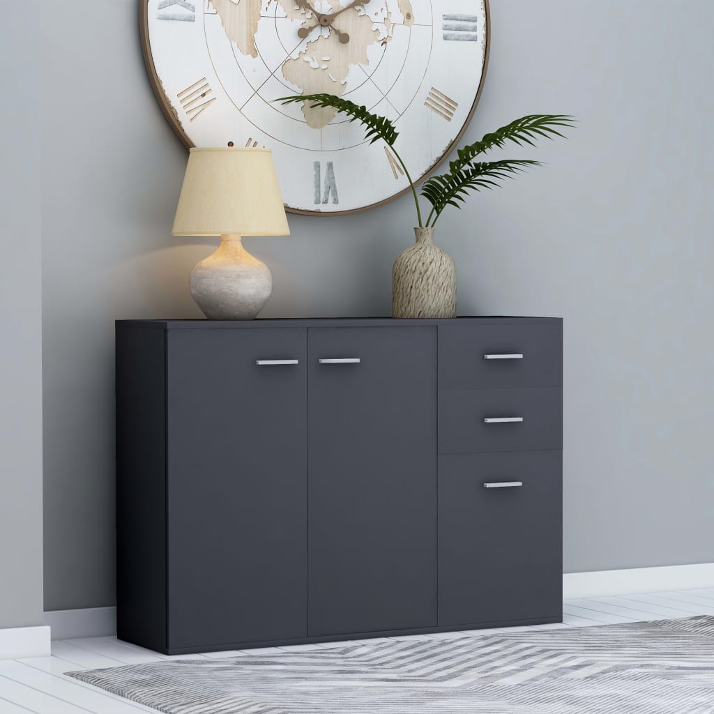 vidaXL Komoda, sivá 105x30x75 cm, kompozitné drevo