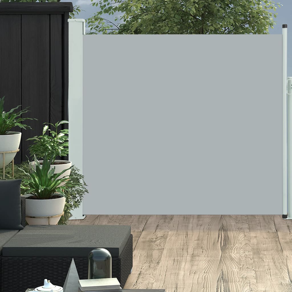 vidaXL Zaťahovacia bočná markíza na terasu 170x300 cm, sivá