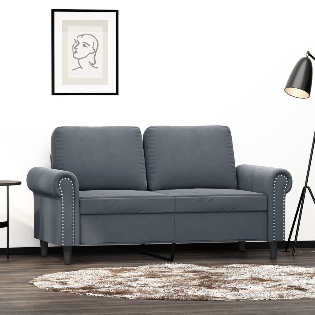 vidaXL 2-miestna pohovka tmavosivá 120 cm zamat