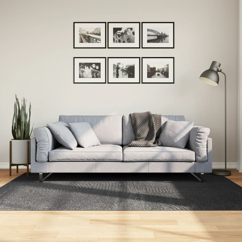 vidaXL Koberec IZA krátky vlas škandinávsky vzhľad antracit 140x200 cm