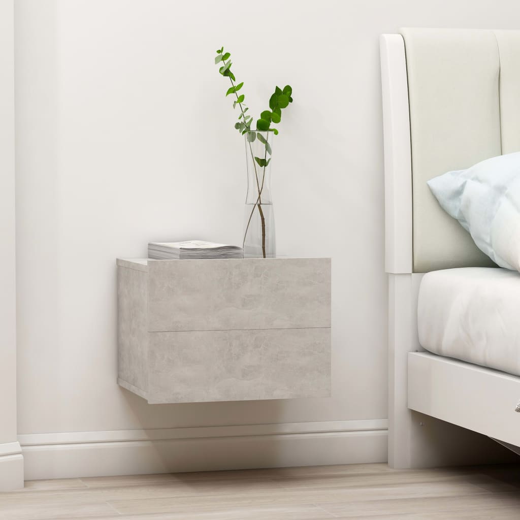 vidaXL Nočné stolíky 2 ks, betónovo sivé 40x30x30 cm, kompozitné drevo