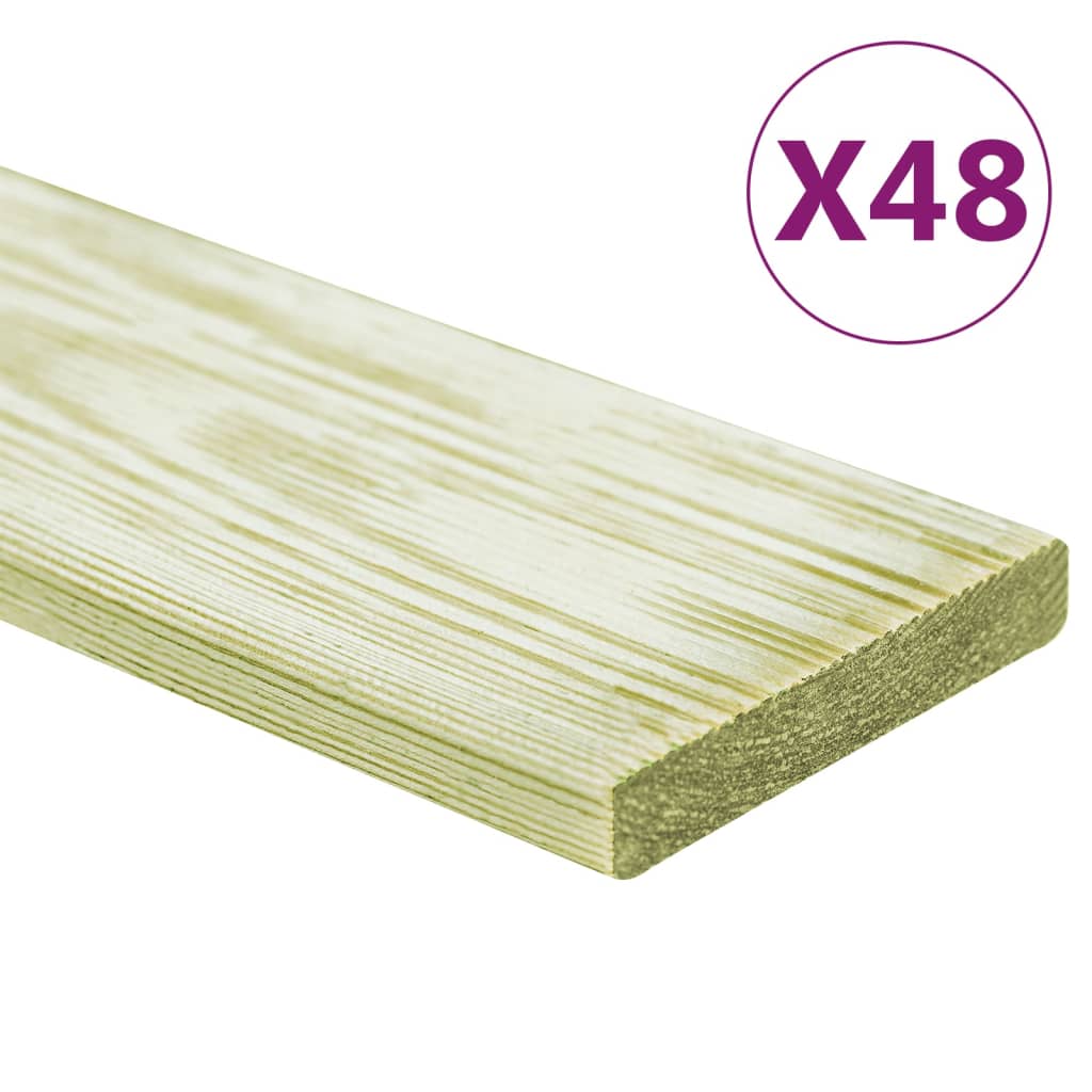 vidaXL Terasové dosky 48 ks 5,76 m² 1 m, impregnovaný borovicový masív