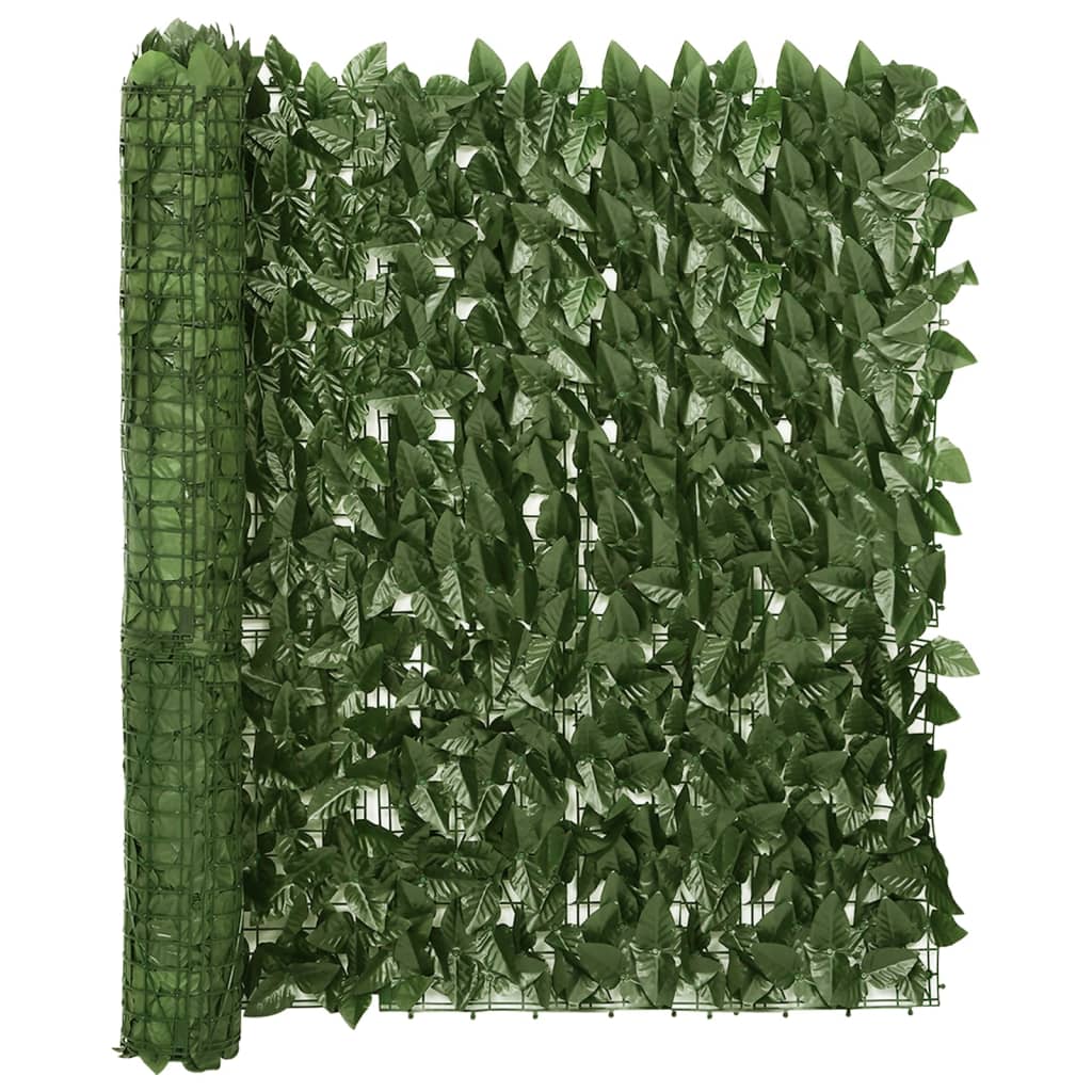 vidaXL Balkónová markíza s tmavozelenými listami 500x100 cm