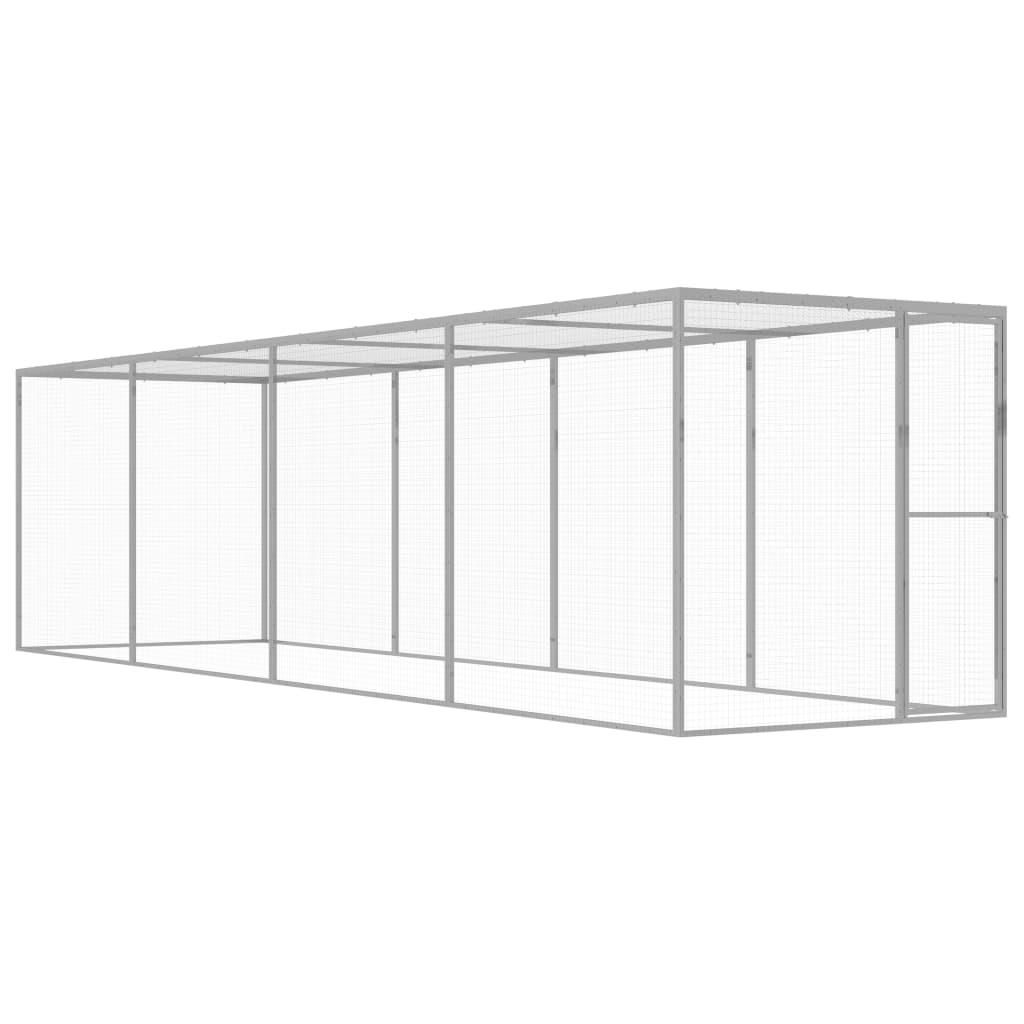 vidaXL Klietka pre mačky 6x1,5x1,5 m, pozinkovaná oceľ