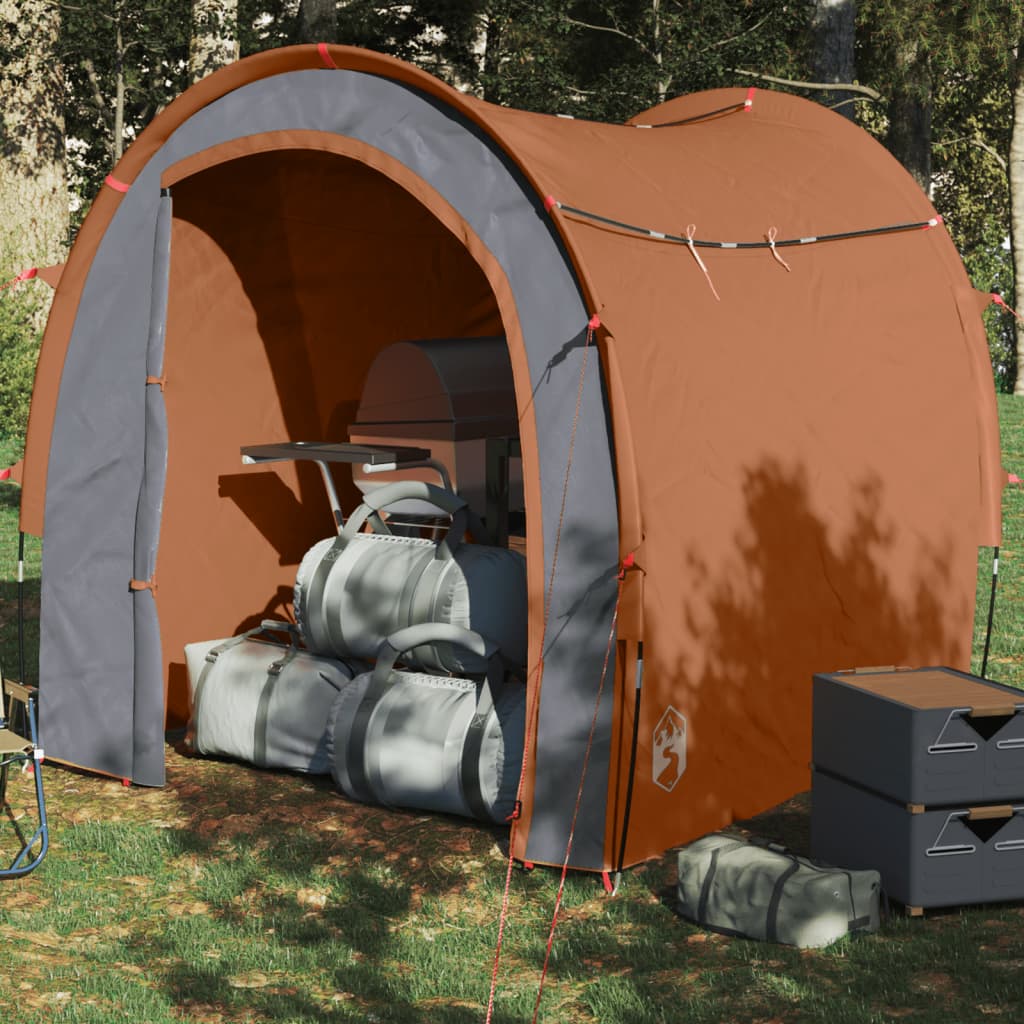 vidaXL Skladovací stan sivo-oranžový 204x183x178 cm 185T taft