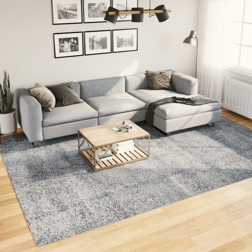 vidaXL Chlpatý koberec vysoký vlas moderný modrý 240x340 cm