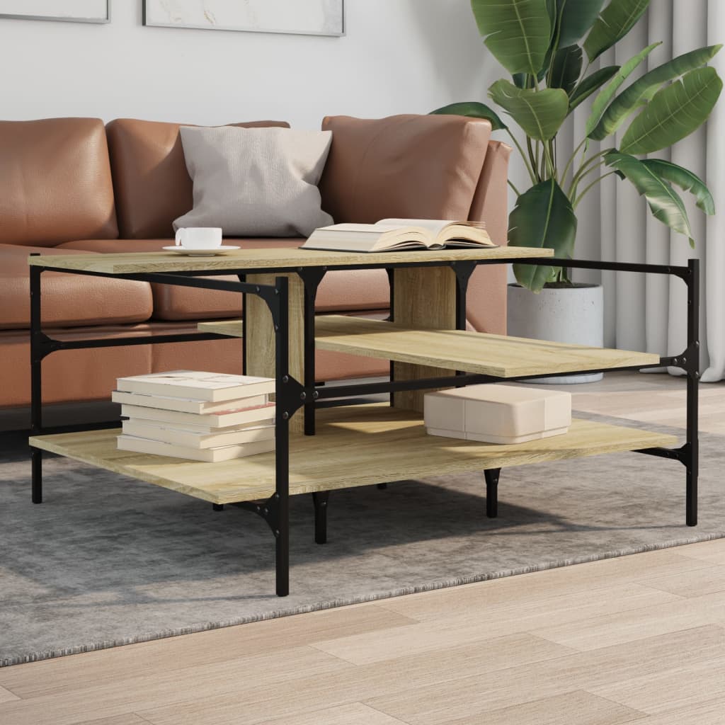 vidaXL Konferenčný stolík dub sonoma 100x100x48,5 cm kompozitné drevo