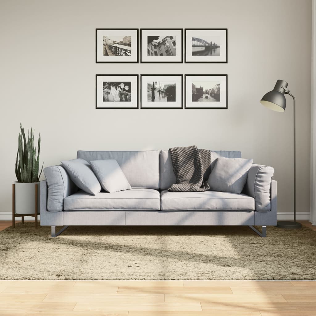 vidaXL Chlpatý koberec vysoký vlas moderný zlatý 160x230 cm