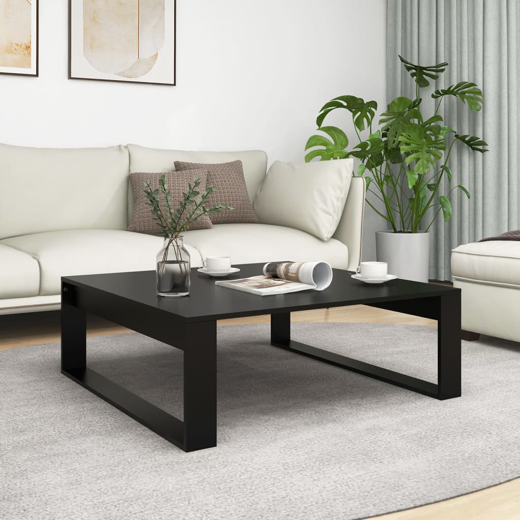 vidaXL Konferenčný stolík čierny 100x100x35cm drevotrieska