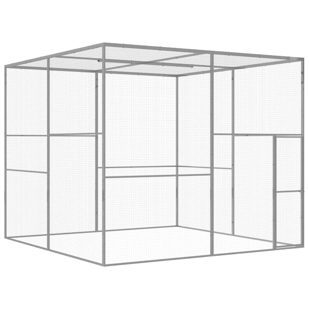 vidaXL Klietka pre mačky 3x3x2,5 m, pozinkovaná oceľ