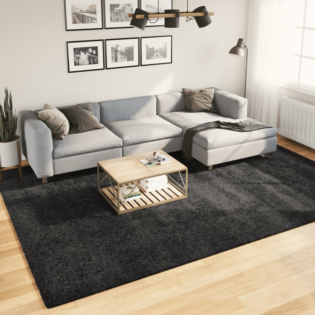 vidaXL Chlpatý koberec s vysokým vlasom moderný antracitový 240x340 cm