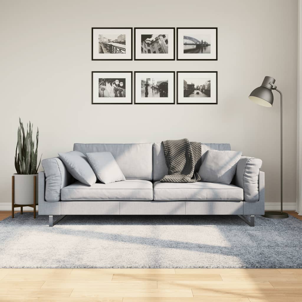 vidaXL Chlpatý koberec vysoký vlas moderný modrý 160x230 cm