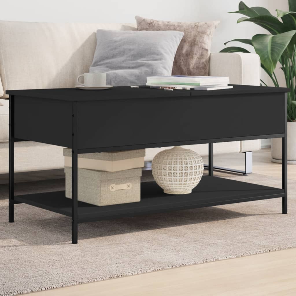 vidaXL Konferenčný stolík čierny 100x50x50 cm kompozitné drevo a kov