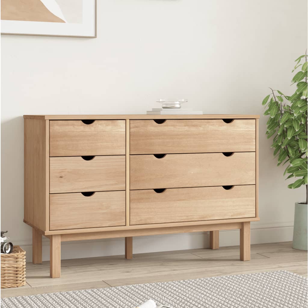 vidaXL Skrinka so zásuvkami OTTA 111x43x73,5 cm, borovica