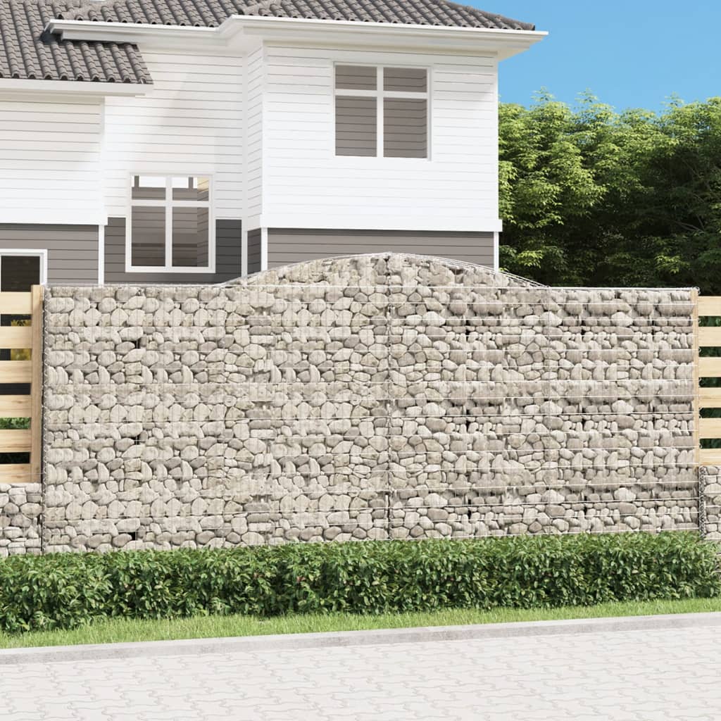 vidaXL Oblúkové gabiónové koše 5ks 400x30x180/200cm pozinkované železo