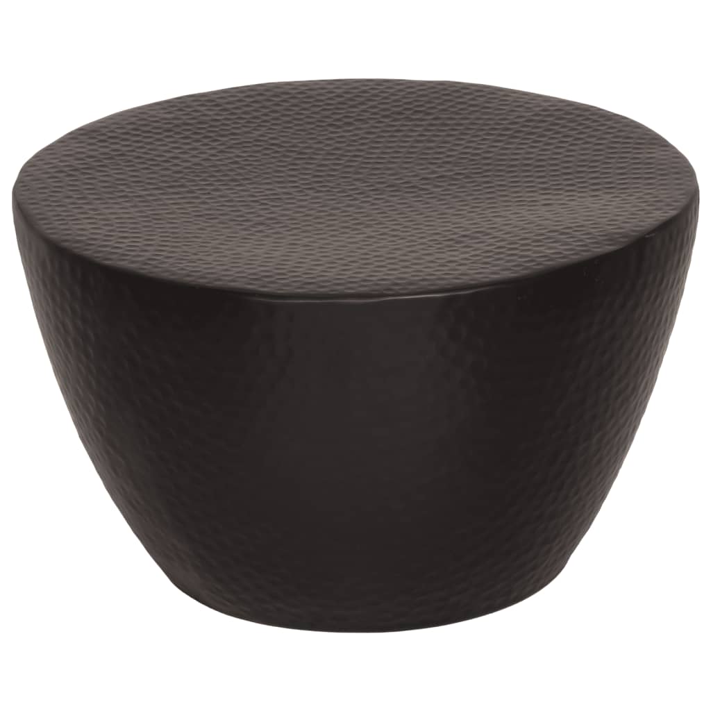 vidaXL Konferenčný stolík tepaný hliník Ø 50x30 cm čierny