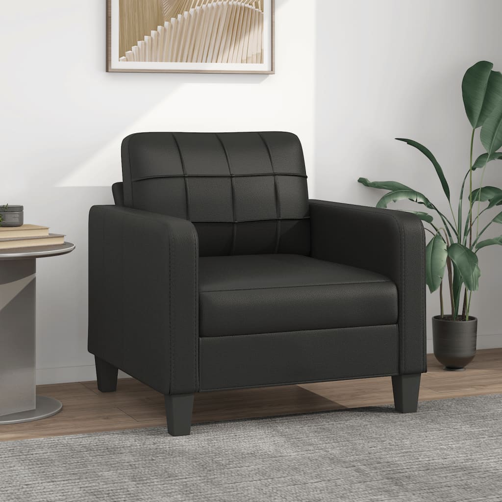 vidaXL Kreslo čierne 60 cm umelá koža