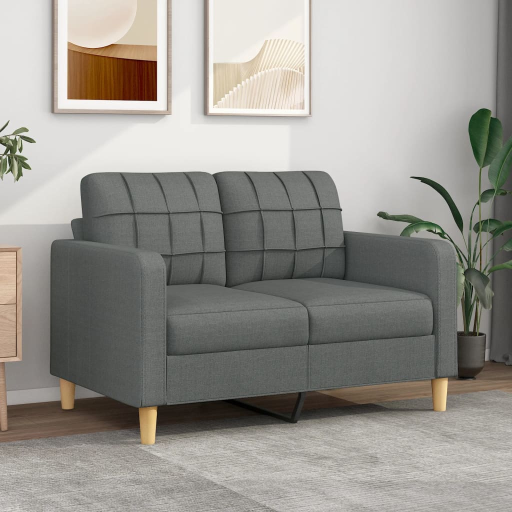 vidaXL 2-miestna pohovka tmavosivá 120 cm látka