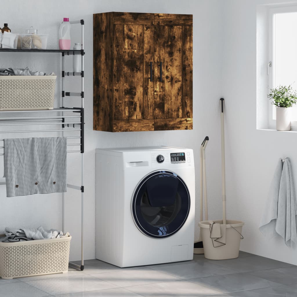 vidaXL Nástenná skrinka dymový dub 69,5x34x90 cm kompozitné drevo