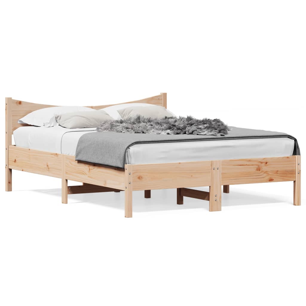 vidaXL Posteľný rám 135x190 cm borovicový masív