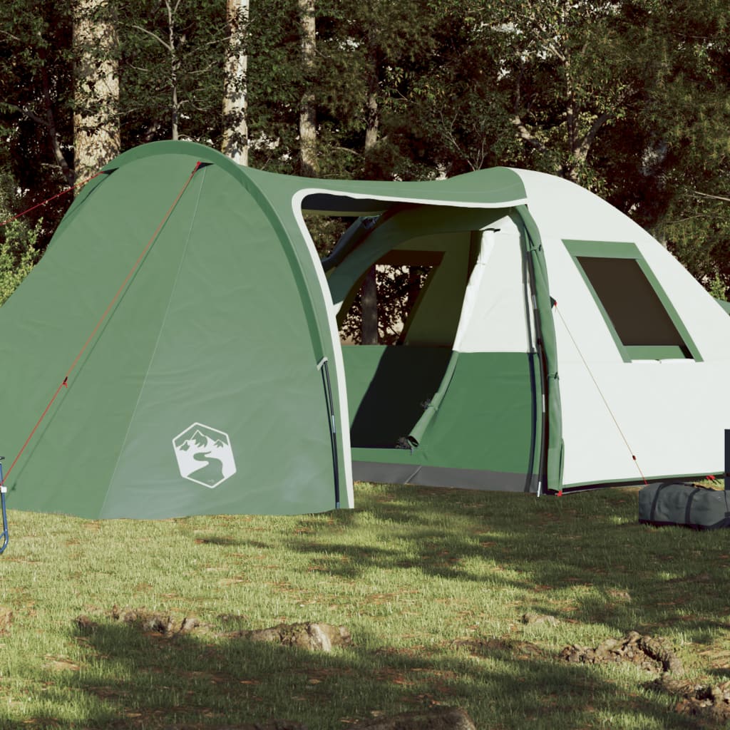 vidaXL Kempingový stan pre 6 osôb zelený 466x342x200 cm 185T taft