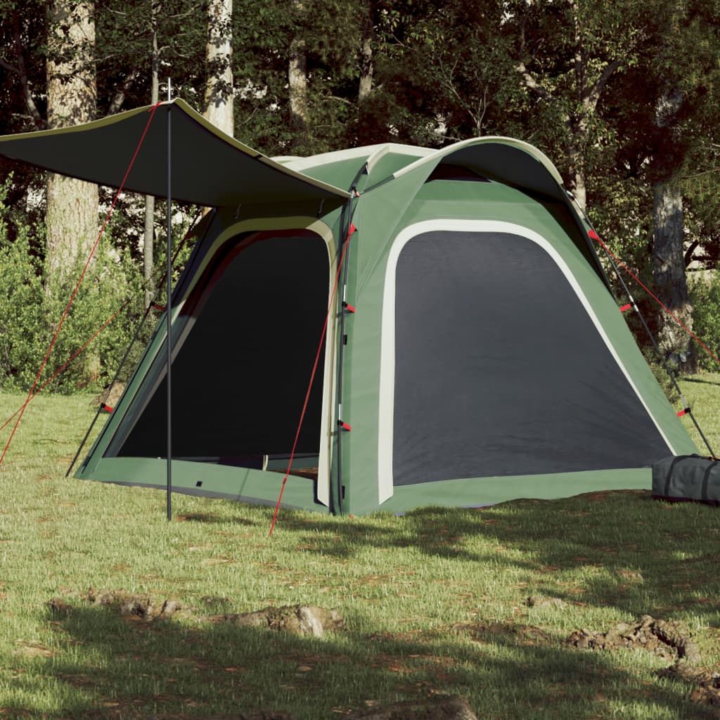 vidaXL Kempingový stan pre 4 osoby zelený 240x221x160 cm 185T taft