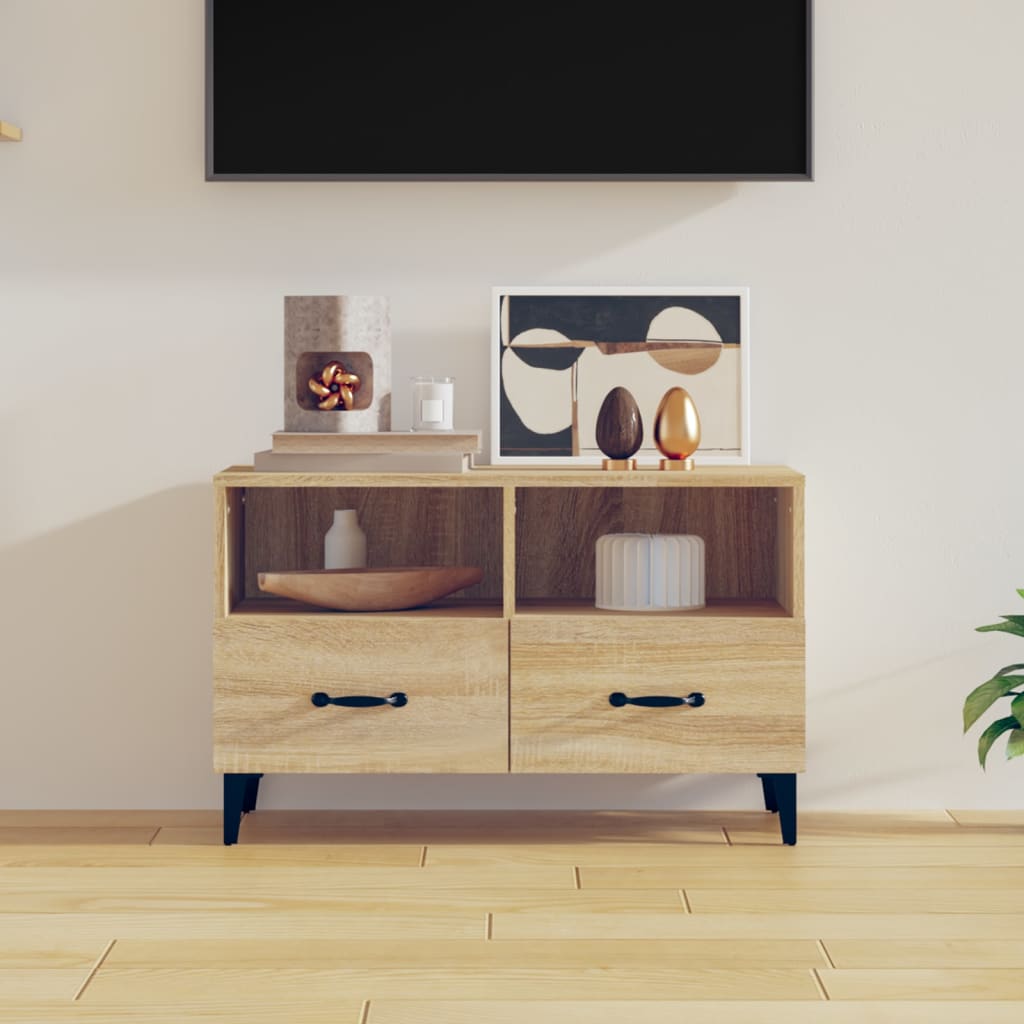 vidaXL TV skrinka dub sonoma 80x36x50 cm spracované drevo