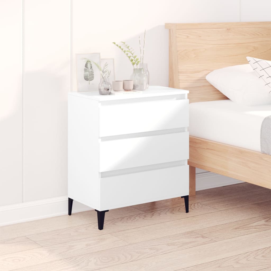 vidaXL Komoda biela 60x35x70 cm spracované drevo