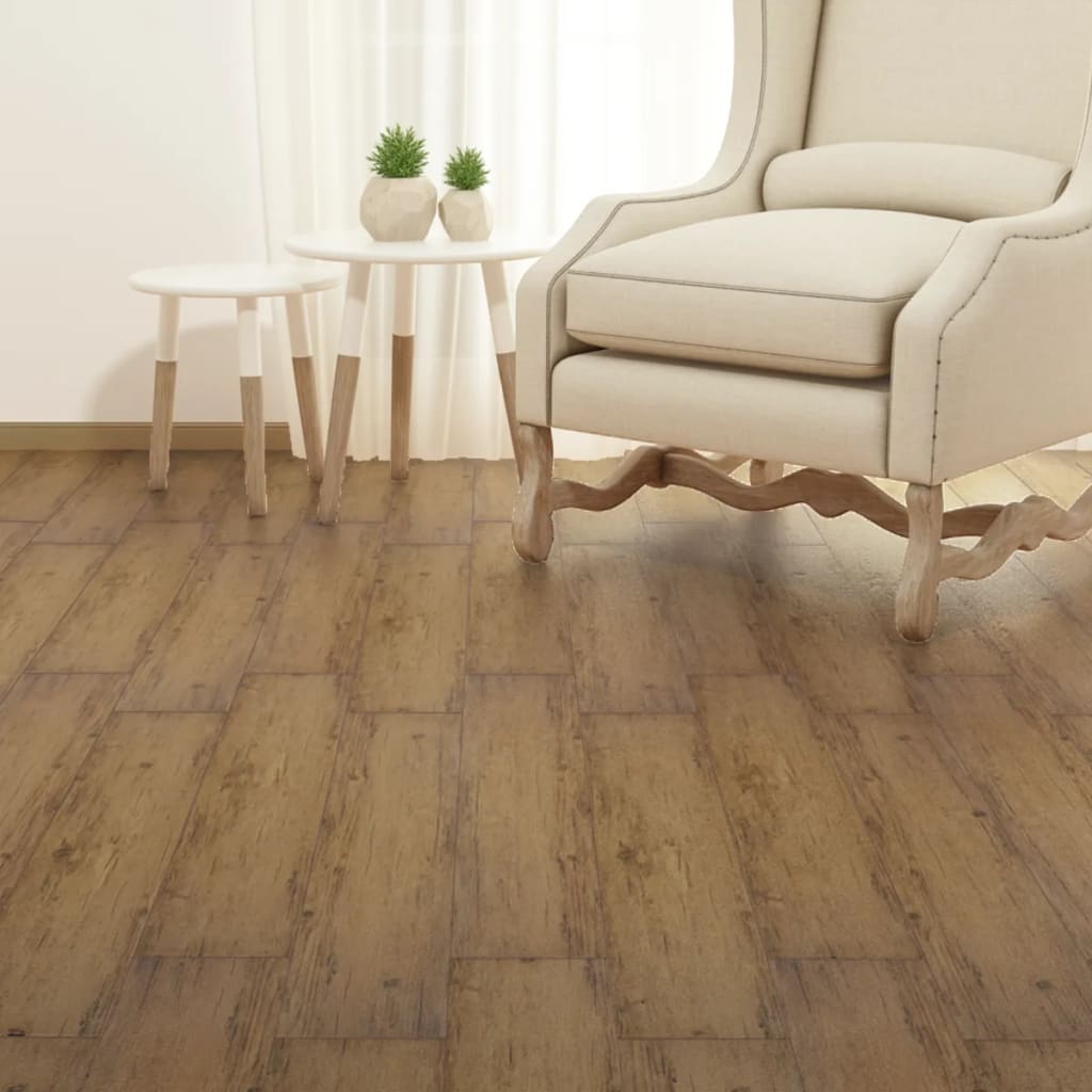 vidaXL Samolepiace podlahové dosky z PVC 5,21 m² 2 mm hnedý orech