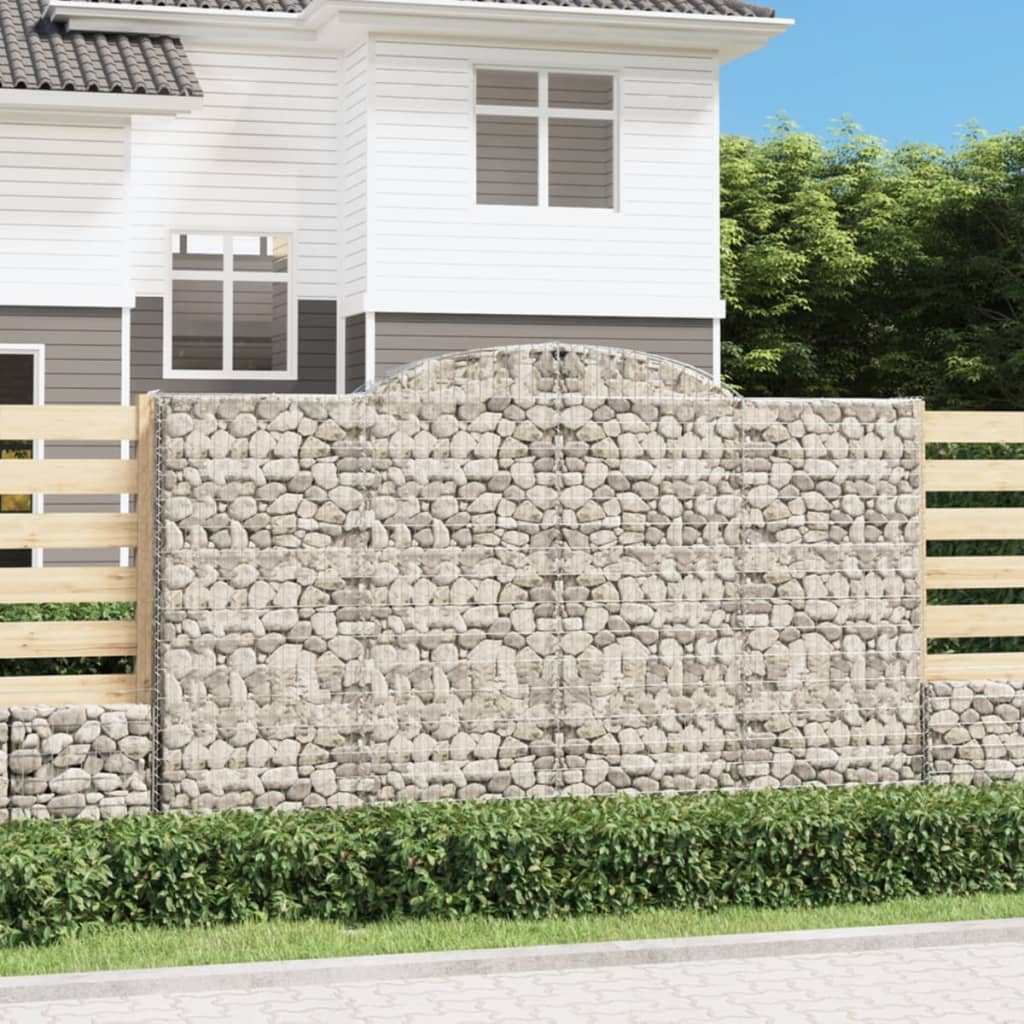 vidaXL Oblúkové gabiónové koše 7ks 300x50x180/200cm pozinkované železo